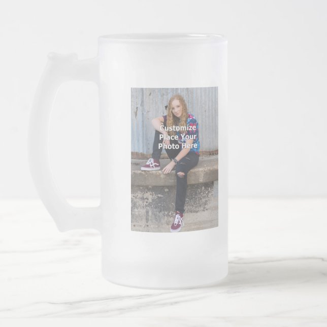 Personifizieren Sie mit Ihrem Foto Mattglas Bierglas (Links)