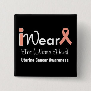 Personifizieren Sie Pfirsich-Band-uterinen Krebs Button