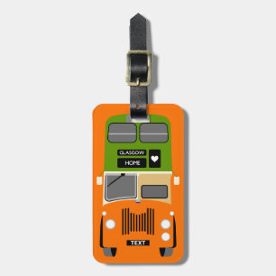 Personifizieren Sie Retro Glasgow-Doppeldeckerbus Gepäckanhänger