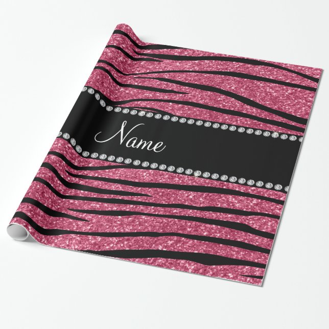 Personifizieren Sie rosa Glitter Geschenkpapier (Ungerollt)