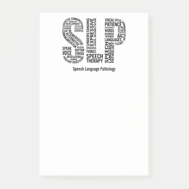 Personifizieren Sie Sprachtherapie SLP Post-it Klebezettel (Vorderseite)