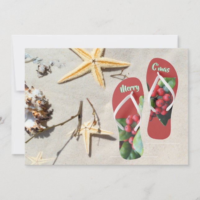 Personifizieren Sie Stechpalme Strand Weihnachten (Vorderseite)