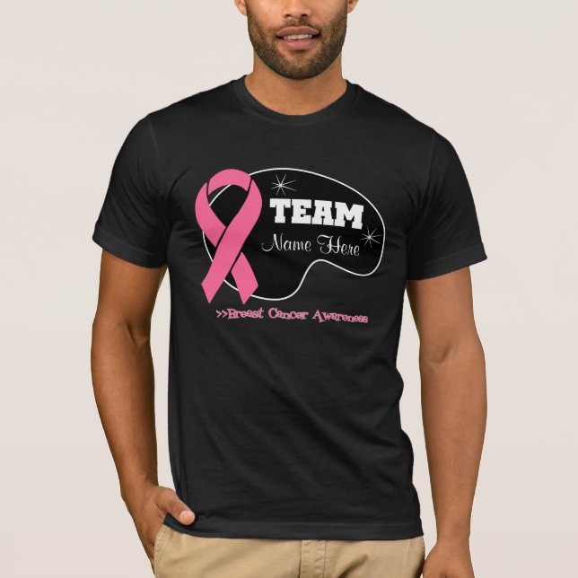Personifizieren Sie Team-Namen - Brustkrebs T-Shirt (Vorderseite)