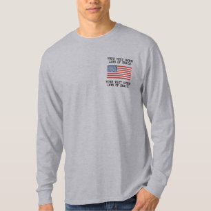 Personifizieren Sie USA-Stern'n-Streifen FLAGGE Besticktes Langarmshirt