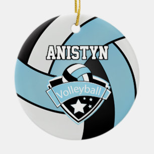 Personifizieren Sie Volleyball in Blauem, im Weiß Keramik Ornament