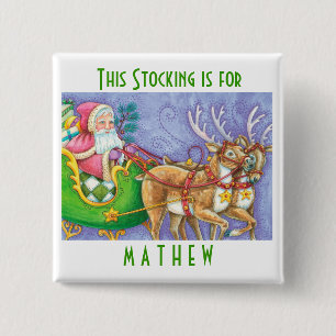 Personifizieren Sie WeihnachtsStrumpf-Knöpfe Button