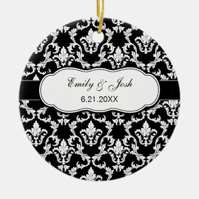 Personifizieren Sie Weiß auf schwarzer Keramik Ornament (Vorne)