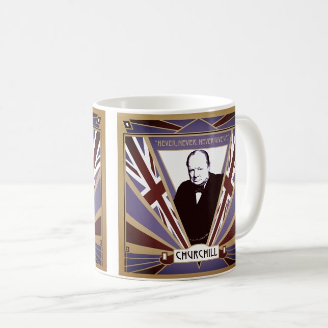 Personifizieren Sie Winston- Churchillkunst-Deko Kaffeetasse (VorderseiteRechts)