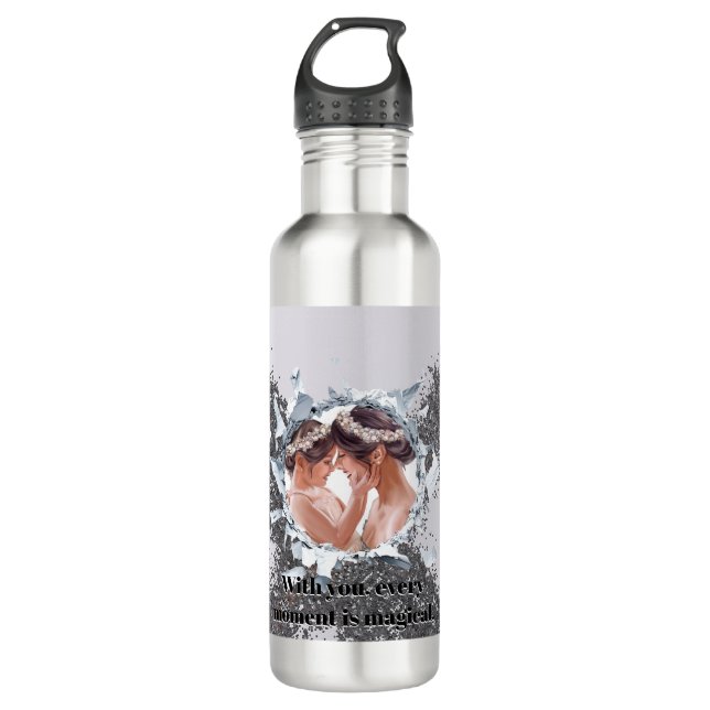 PERSONILIZE TEXT AND PICTURE  EDELSTAHLFLASCHE (Vorderseite)