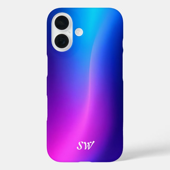 Personized Blue Modern iPhone Case (Rückseite)