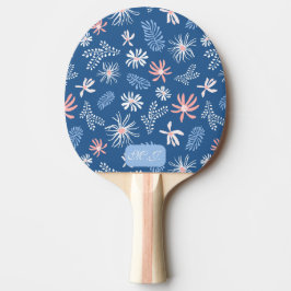 Persönlich einzigartig stilvoll blau & rosa Blumen Tischtennis Schläger