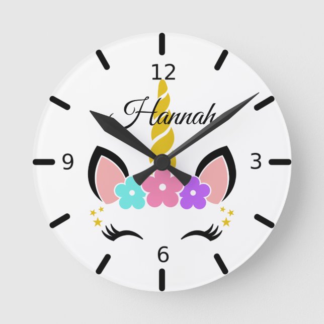 Persönlich gestalten Sie Ihr eigenes Blumenjungen  Runde Wanduhr (Vorderseite)