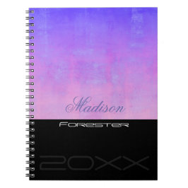 Persönlich gestyltes Blue Lila Pink Black Notizblock