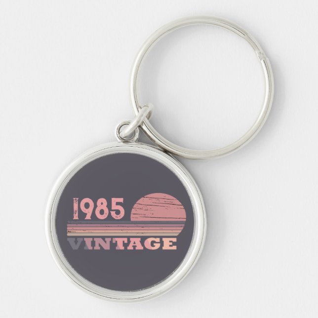 Persönlich Vintages 40. Party Schlüsselanhänger (Vorne)