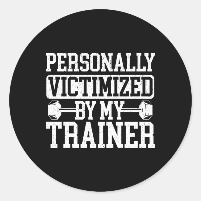 Persönlich von meinem Trainer Bodybuilder Fi Opfer Runder Aufkleber (Vorderseite)