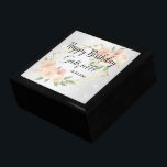 Persönlich - Weißer Glitzer und Pfirsichblume Erinnerungskiste<br><div class="desc">Personalisieren Sie die Geschenkboxen mit hübschen Blume in der Farbpfirsichfarbe auf weißem gliterigem Hintergrund, damit Sie sie individuell gestalten können. Dieses Design kann für andere Anlässe wie Muttertag, Abschluss, Großmutter Tag, Hochzeit, Geburtstag usw. verwendet werden, indem man einfach den Text ändert. ✔ HINWEIS: ÄNDERN SIE NUR DIE VORLAGEBEREICHE, DIE SIE...</div>
