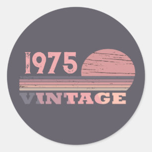 Persönliche 50 Vintage 50. Geburtstagsparty Runder Aufkleber