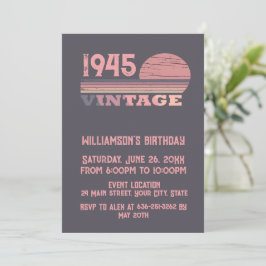 Persönliche achtzig Vintage 80. Geburtstagsparty Einladung