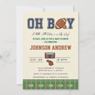 Persönliche American Football Baby Shower Einladung