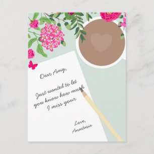 Persönliche Anmerkung eines Freundes von Floral Postkarte
