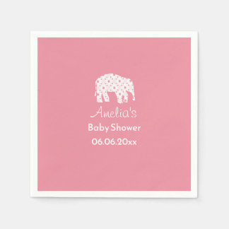 Persönliche Baby-Party Pretty White Elephant Serviette