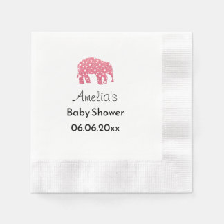 Persönliche Babyparty 'Hübscher Rosa Elefant' Serviette
