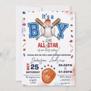 Persönliche Baseball-Baby-Party-Einladung für Anfä Einladung
