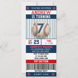 Persönliche Baseball-Sport-Ticket-Style für Jungen Einladung