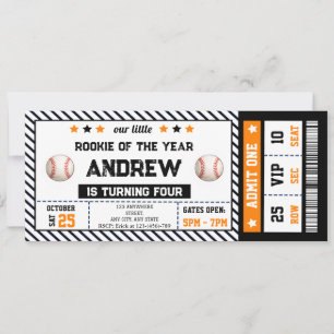 Persönliche Baseball-Ticket-Geburtstags-Einladung Einladung