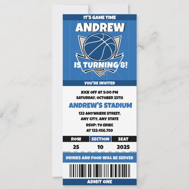 Persönliche Basketball Frenzy Geburtstagsparty Päs Einladung (Vorderseite)