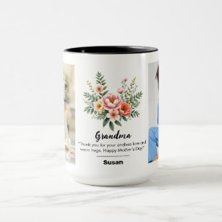 Persönliche Bezeichnung Florals Granma Geschenk Bl Tasse