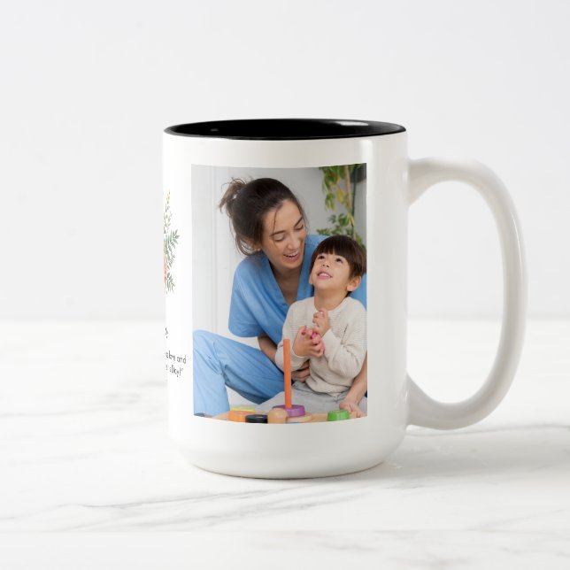 Persönliche Bezeichnung Florals Granma Geschenk Bl Zweifarbige Tasse (Rechts)