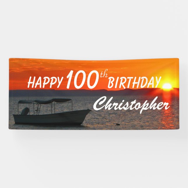 Persönliche Bezeichnung glücklich 100. Geburtstag  Banner (Horizontal)