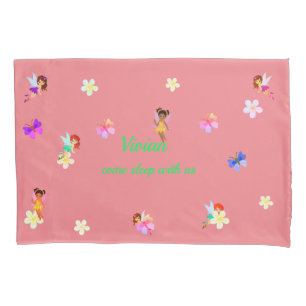 Persönliche Bezeichnung Mädchen Fairies Pillowcase Kissenbezug