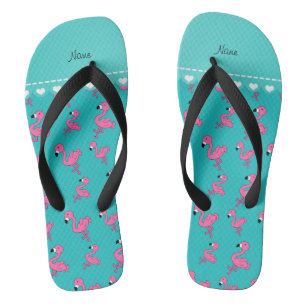 Persönliche Bezeichnung türkisfarbene Flamingos Flip Flops