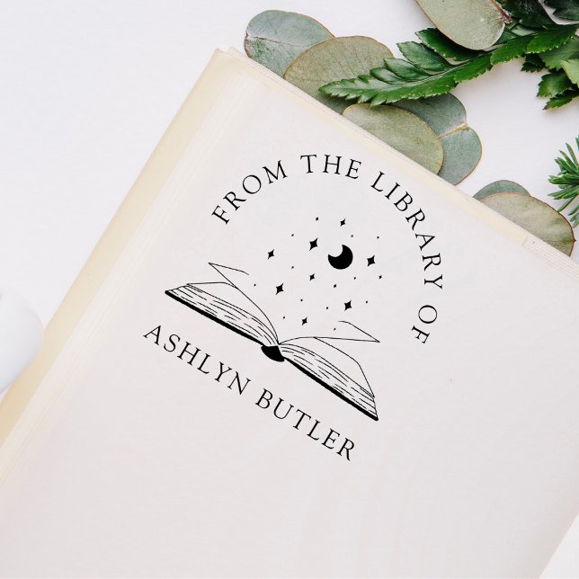 Persönliche Bibliothek Briefmarke Moon and Stars Gummistempel (Von Creator hochgeladen)