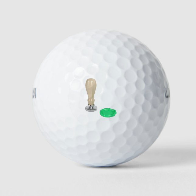 Persönliche Briefmarke und Wachs Siegel Golfball (Vorderseite)