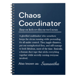 Persönliche Chaos-Koordinator-Definition Notizblock
