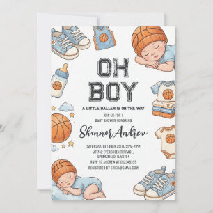 Persönliche digitale Basketball-Baby-Party-Einladu Einladung