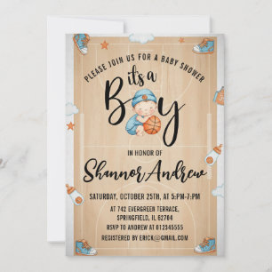 Persönliche digitale Basketball-Sport-Baby-Party Einladung