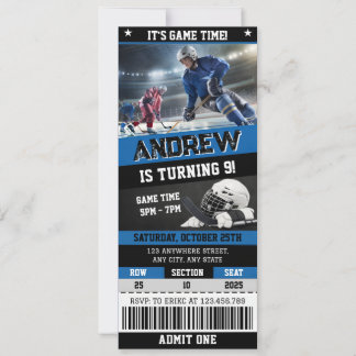 Persönliche digitale Hockey-Ticket-Geburtstags-Ein Einladung