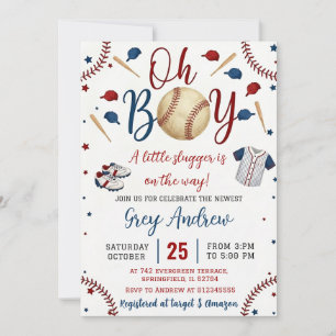 Persönliche einfache Baseball-Baby-Shower-Einladun Einladung