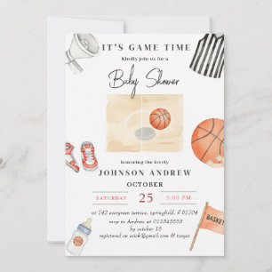 Persönliche einfache Basketball-Baby-Party Einladung