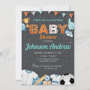 Persönliche einfache Sport-All-Star-Baby-Party Einladung