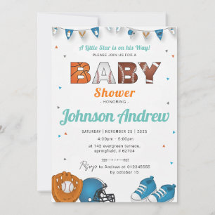 Persönliche einfache Sport-All-Star-Baby-Shower-We Einladung