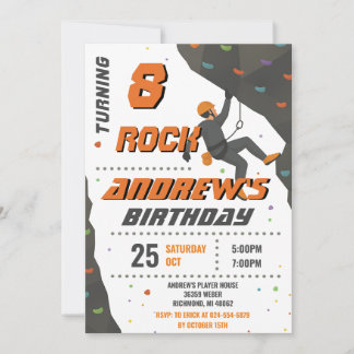 Persönliche Einladung zur Rock Climbing-Geburtstag