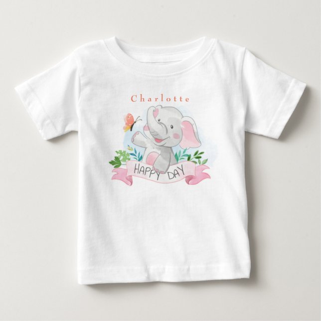 Persönliche Elefantenspiele im Freien mit Schmette Baby T-shirt (Vorderseite)