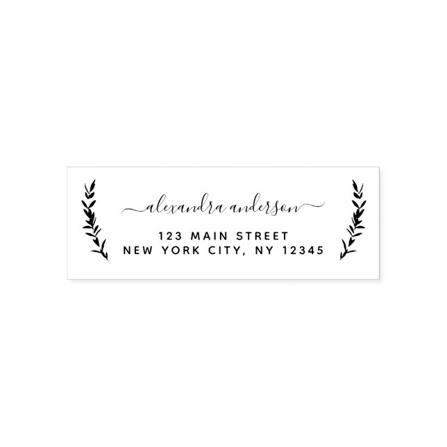 Persönliche elegante botanische Rücksendeadresse Permastempel (Design)