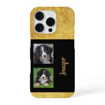 Persönliche elegante glitzernde gold-schwarze Foto