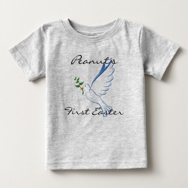 Persönliche erste Ostern-Taube des Baby T-shirt (Vorderseite)